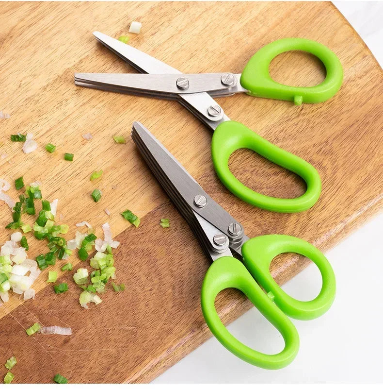 Multipurpose Cutting Shears – 3/5 Layer Herb Stripper Kitchen Scissors