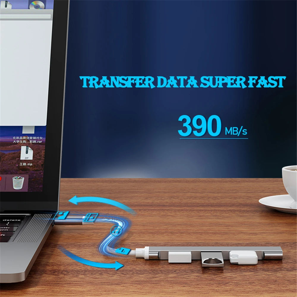 USB 3.0 Hub – 4 Port High-Speed Type C Splitter
