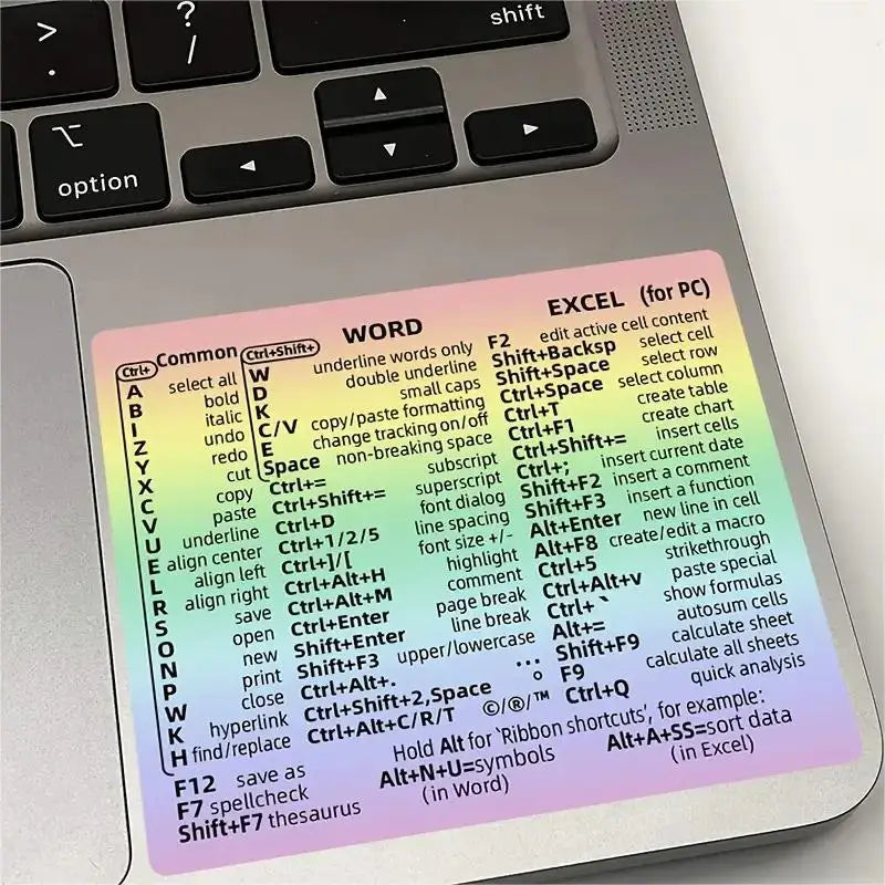 Keyboard Shortcut Stickers