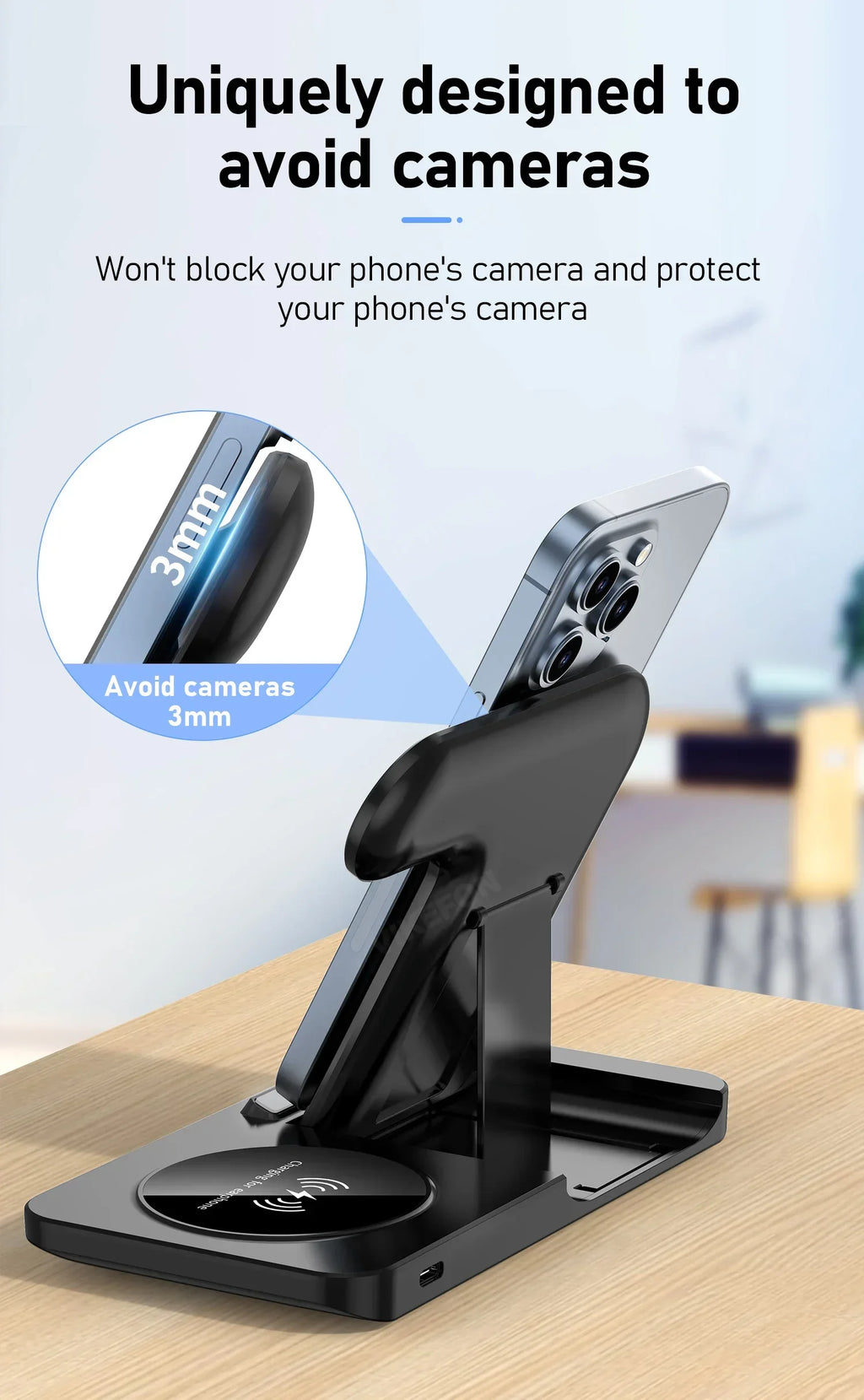 30W LED 3 in 1 Foldable Charging Station