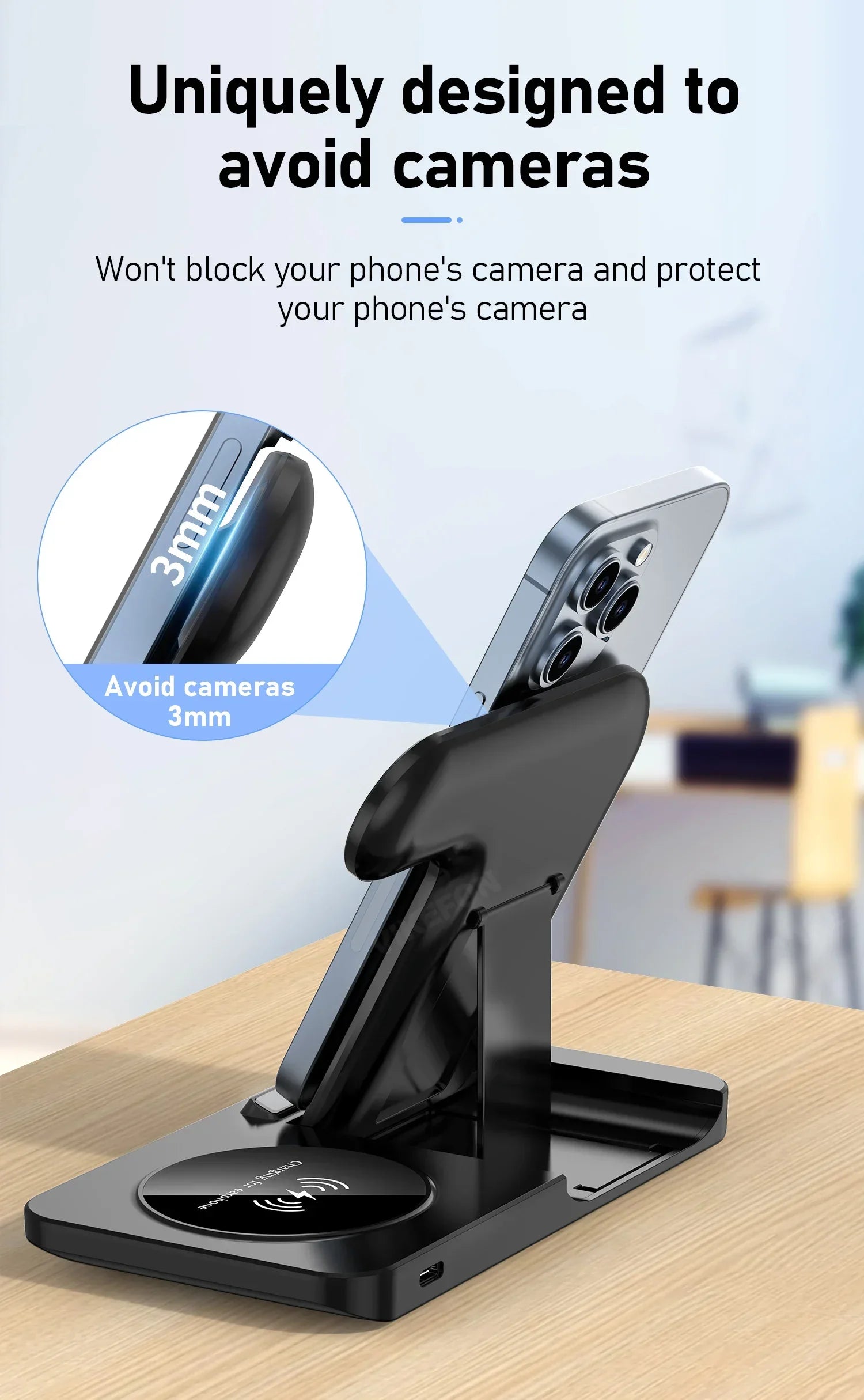 30W LED 3 in 1 Foldable Charging Station