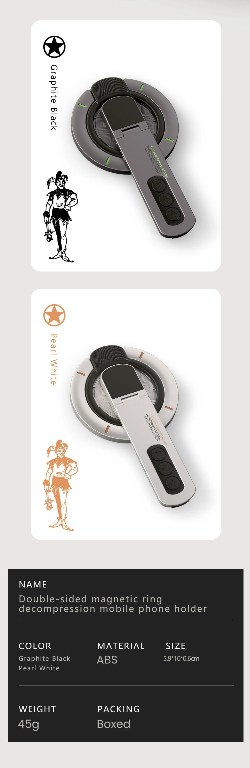 3-in-1 Magnetic Finger Ring Holder