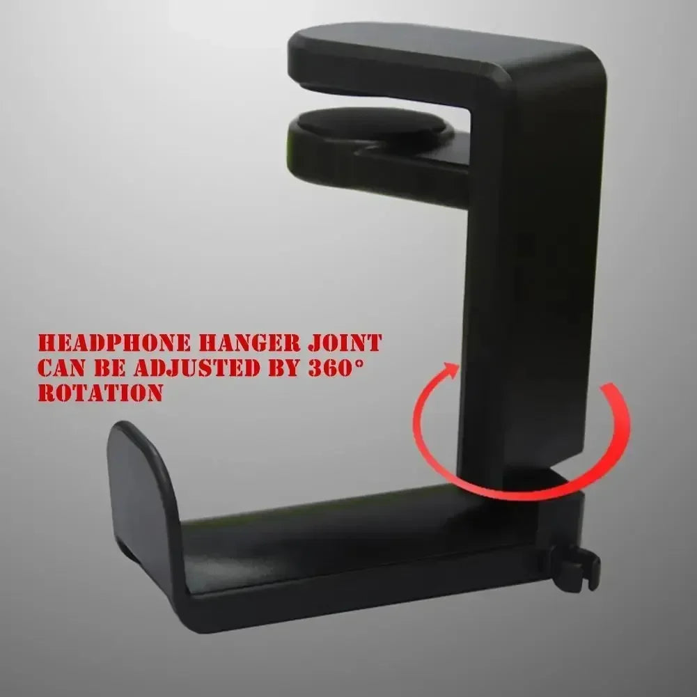 360° Rotating Headphone Hook Holder – Adjustable Desk Headset Stand