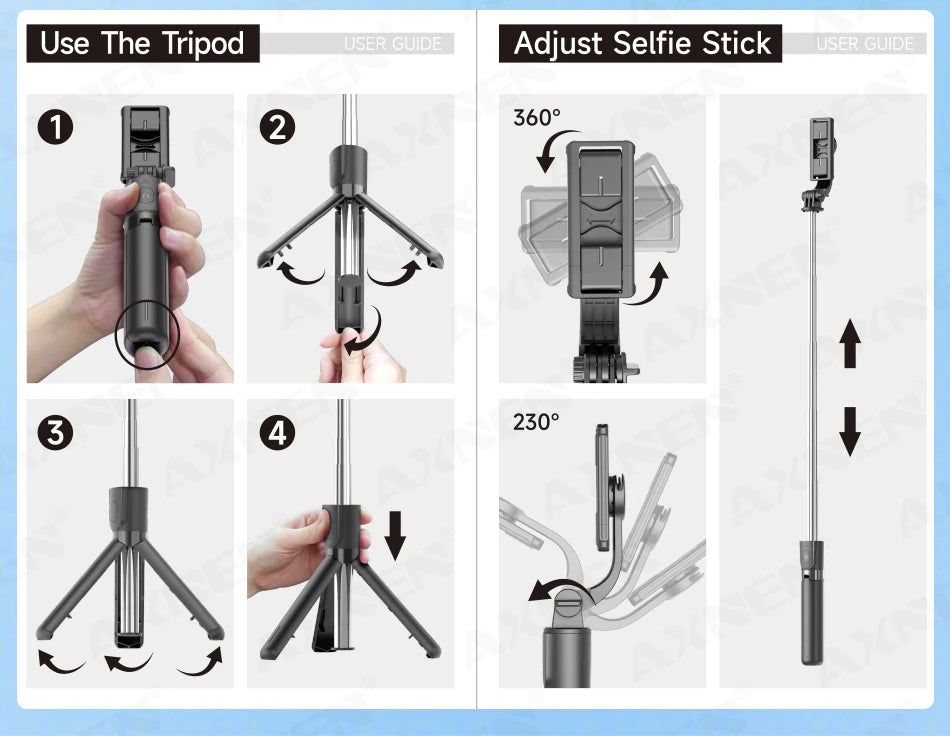 Bluetooth Selfie Stick Tripod Desktop Stand