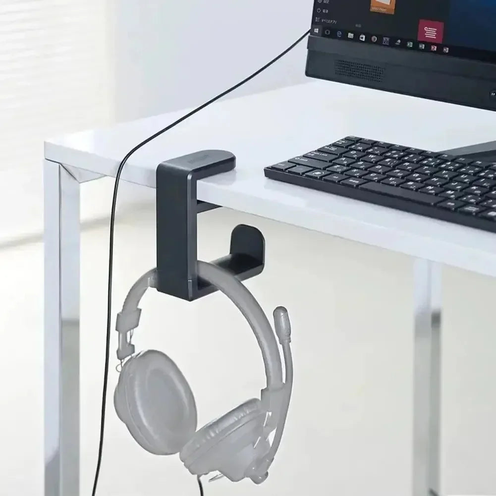 360° Rotating Headphone Hook Holder – Adjustable Desk Headset Stand