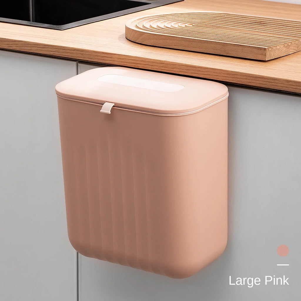 Trash Bin Without Punching – Wall-Mounted Silicone Handle Paper Basket