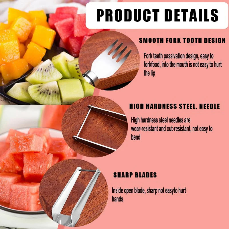 Portable 2In1 Watermelon Slicer Fork