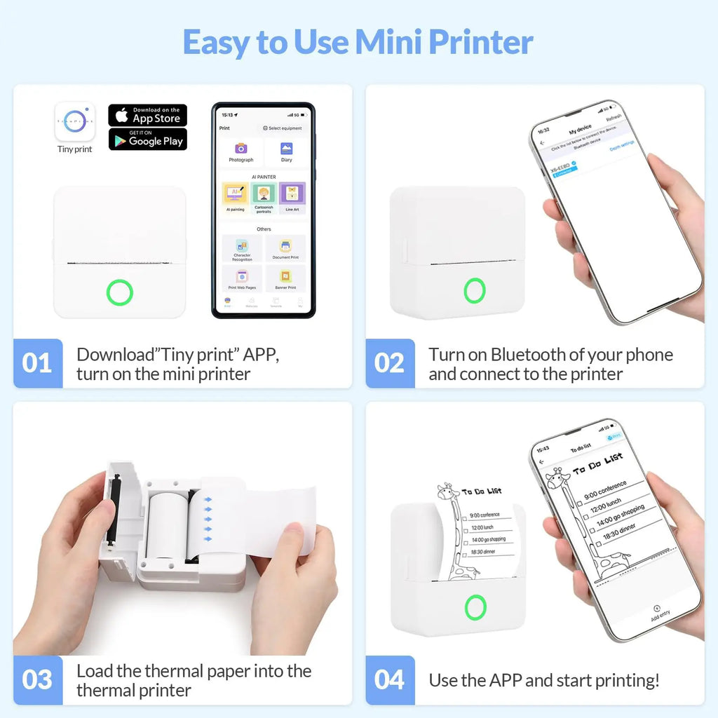 Mini Pocket Thermal Sticker Printer – Bluetooth Inkless Printer