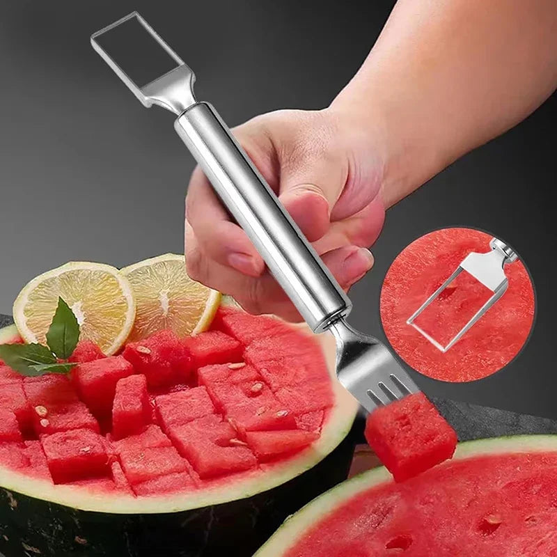 Portable 2In1 Watermelon Slicer Fork
