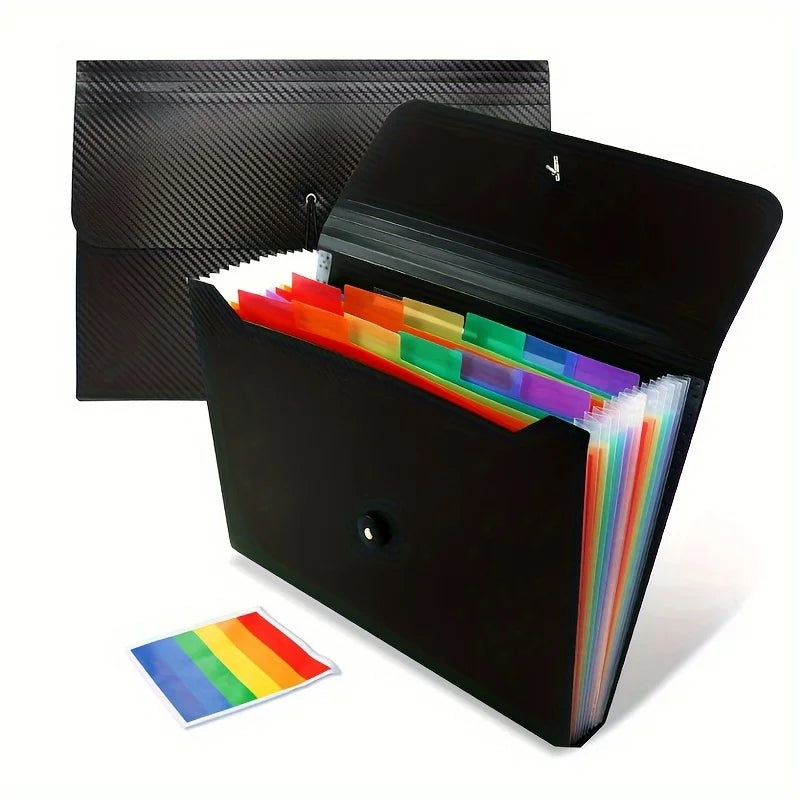 13 Pockets Accordion File Holder - Expanding File Folder Organizer