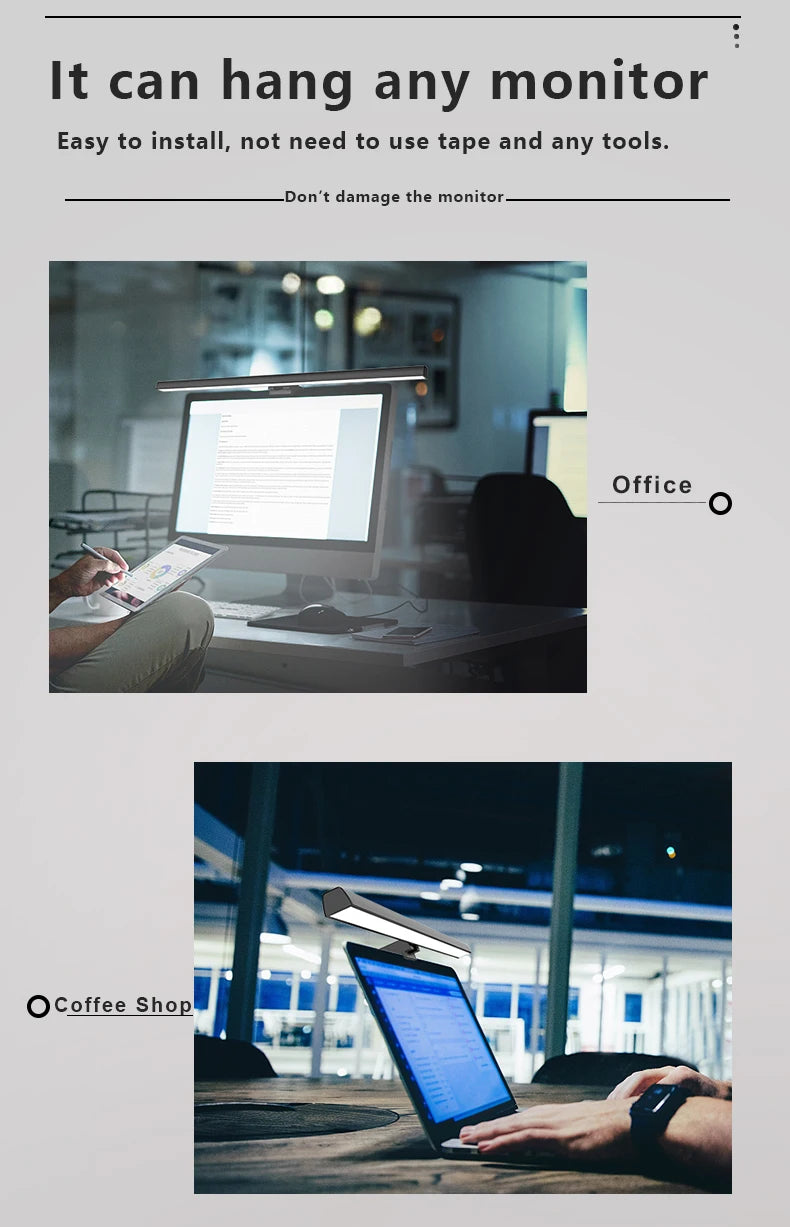 50cm USB  Computer Monitor Light Bar Screen Hanging Lights