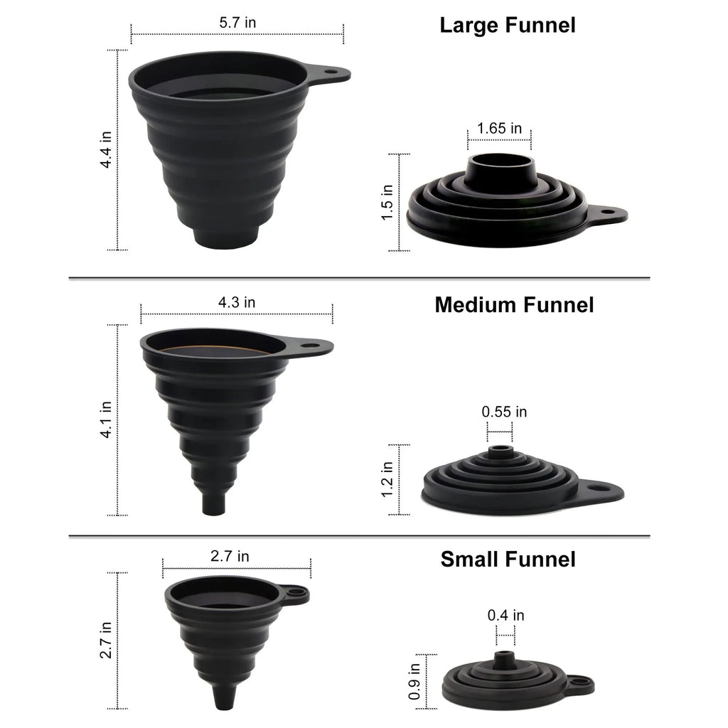 Silicone Funnels For Kitchen Use Filling Bottles