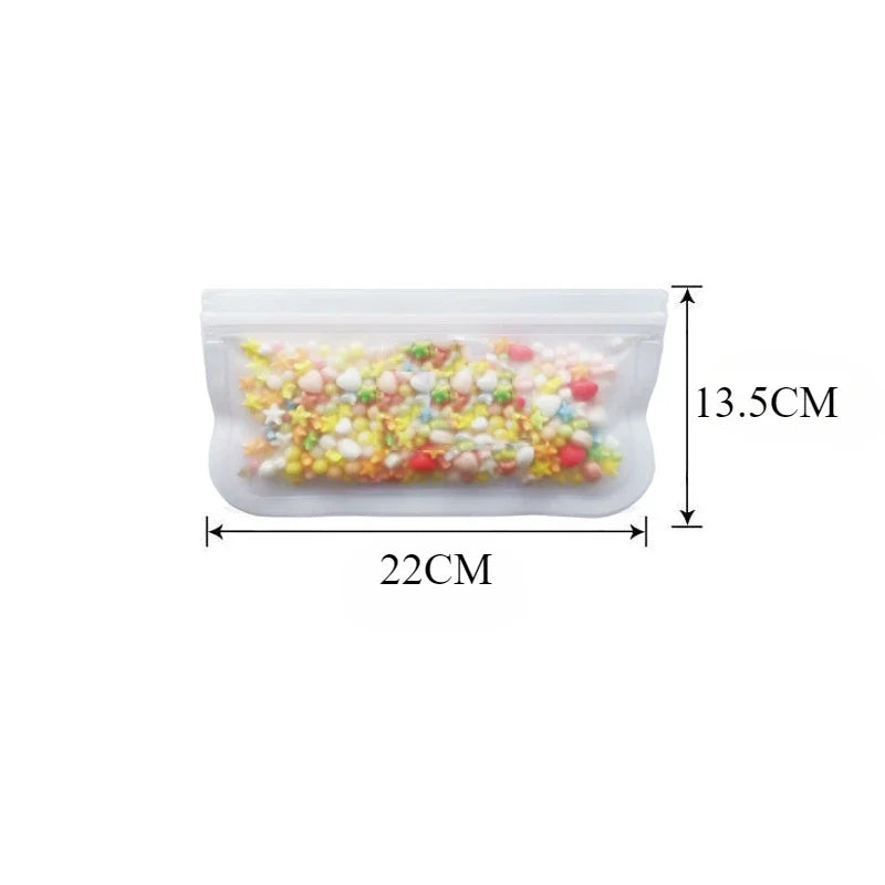 Silicone Food Storage Containers – Reusable Stand-Up Zip Seal Bags