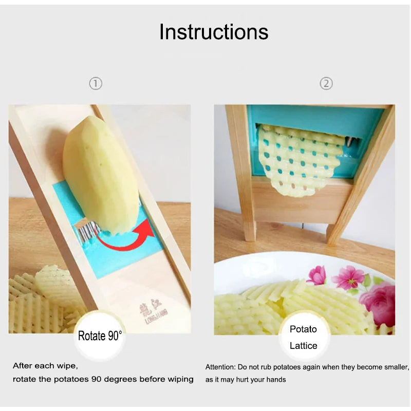 Stainless Wooden Vegetable Cutter