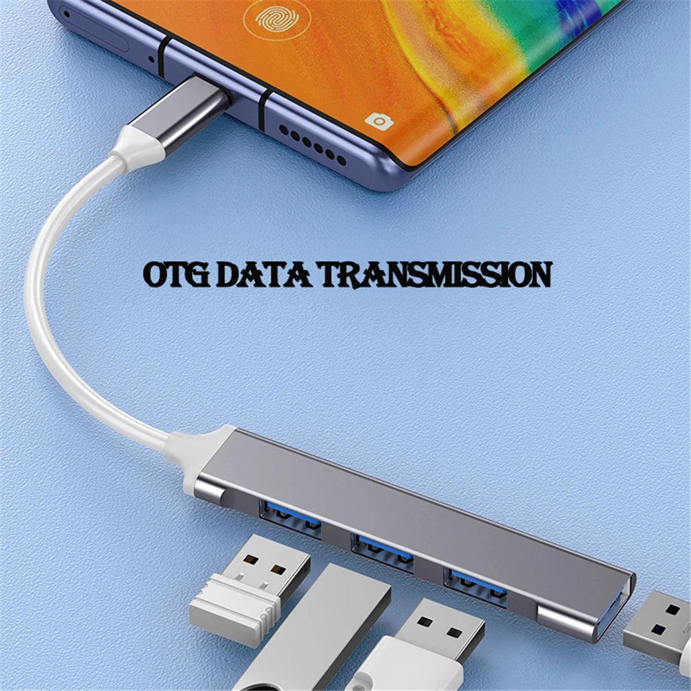 USB 3.0 Hub – 4 Port High-Speed Type C Splitter