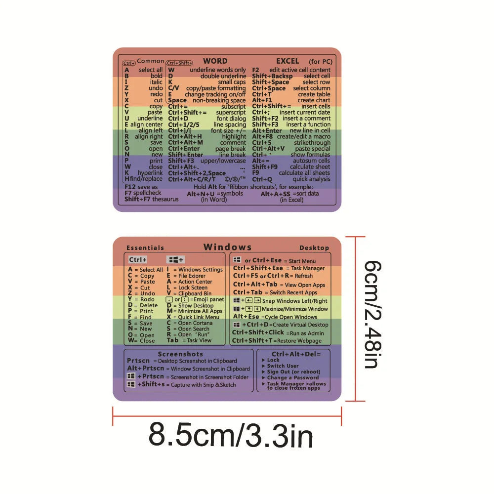 Keyboard Shortcut Stickers