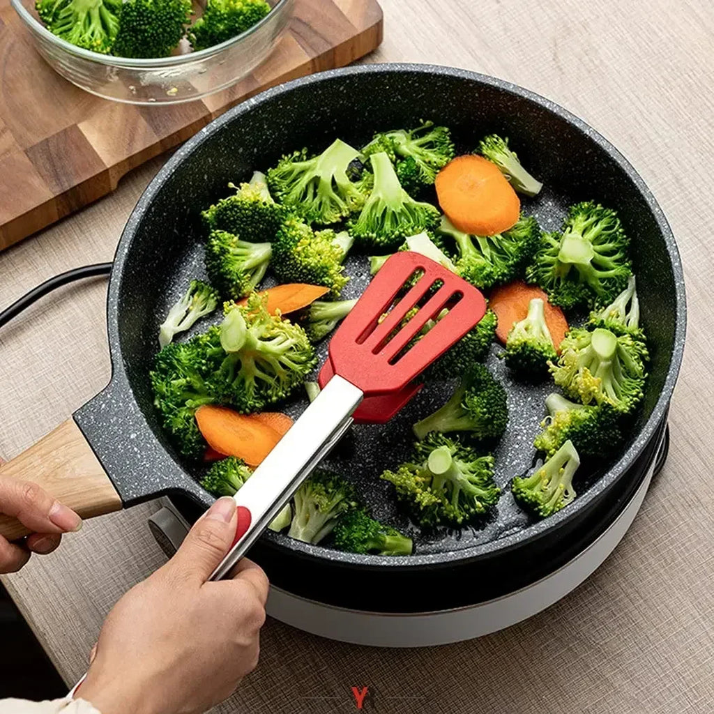 Kitchen Tong – Stainless Steel Cooking Tong with Silicone Head