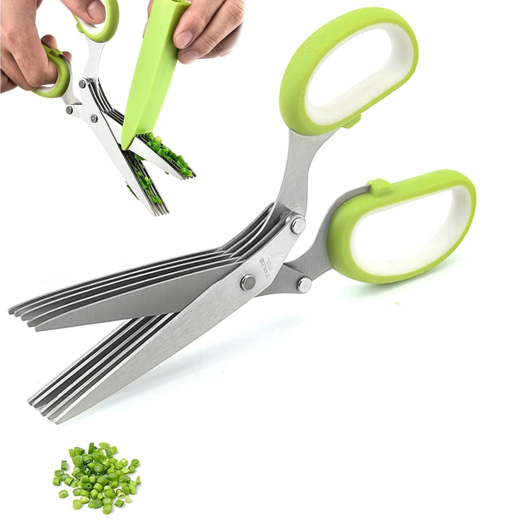 Multipurpose Cutting Shears – 3/5 Layer Herb Stripper Kitchen Scissors