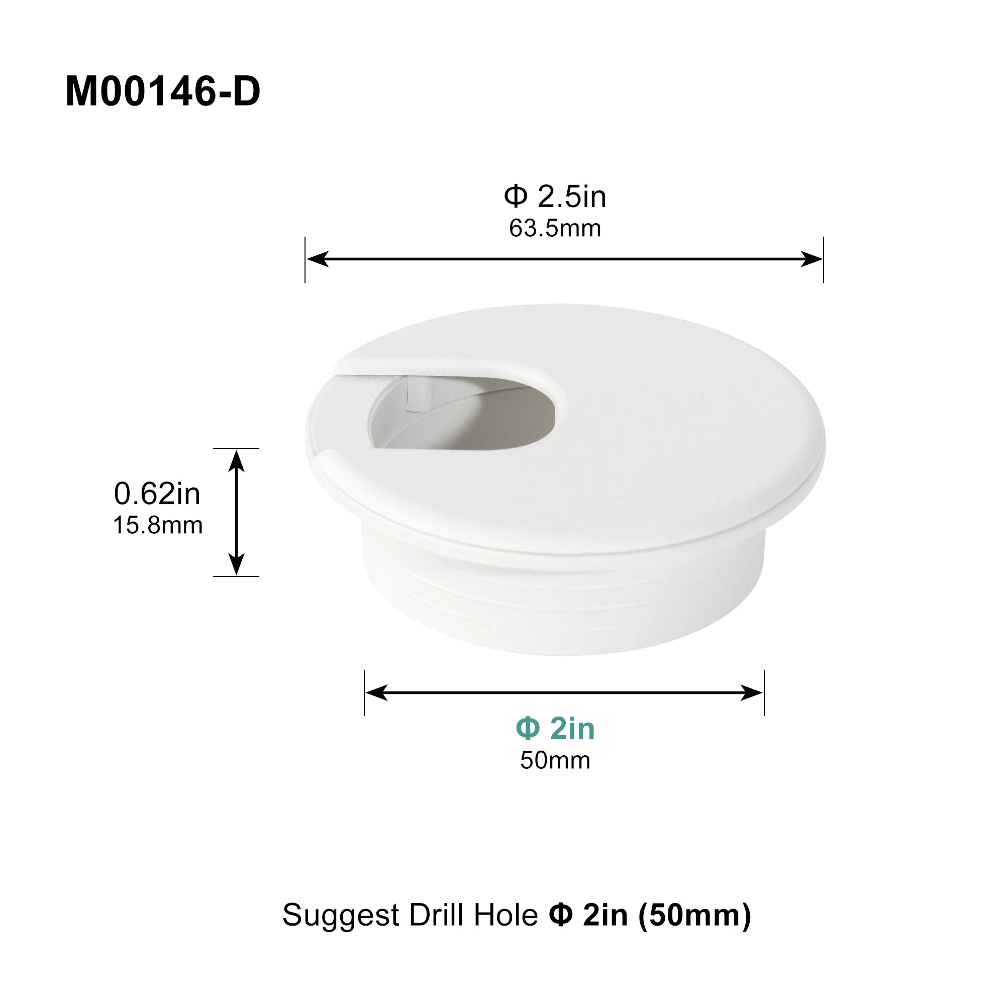 Cable Cord Grommet – Desk & Furniture Hole Cover Wire Pass Organizer