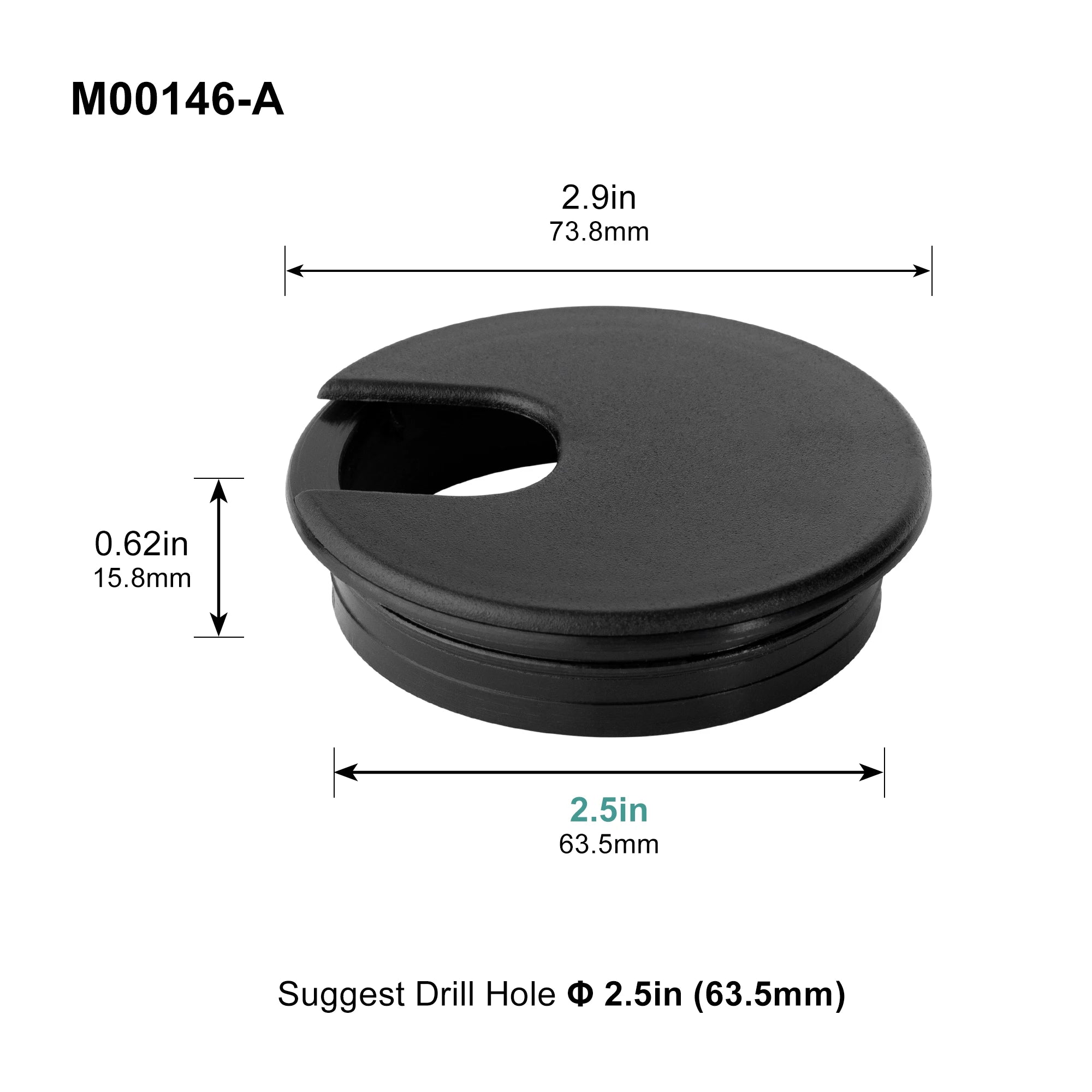 Cable Cord Grommet – Desk & Furniture Hole Cover Wire Pass Organizer