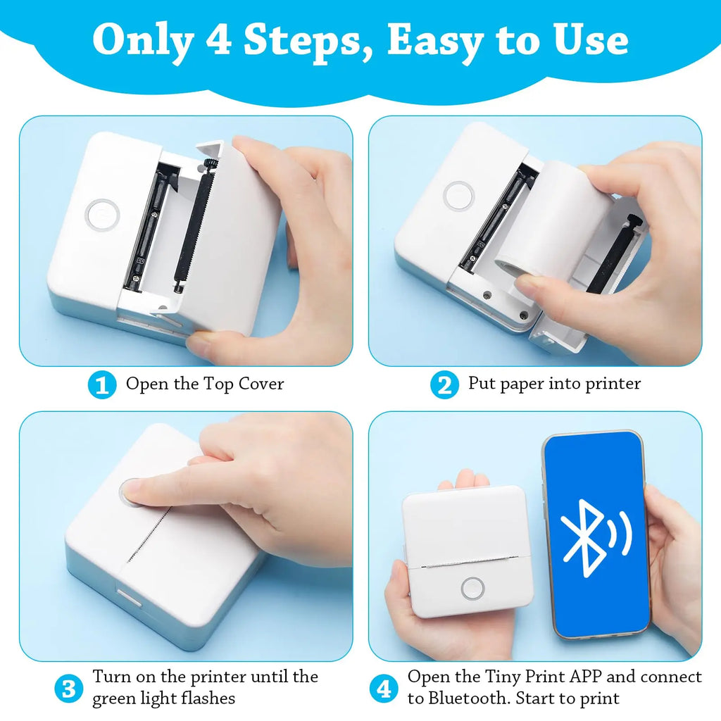 Mini Pocket Thermal Sticker Printer – Bluetooth Inkless Printer