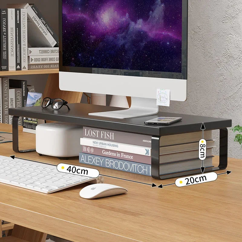Simple Storage Rack & Desktop Computer Stand – Elevated Monitor Stand with Storage Pad