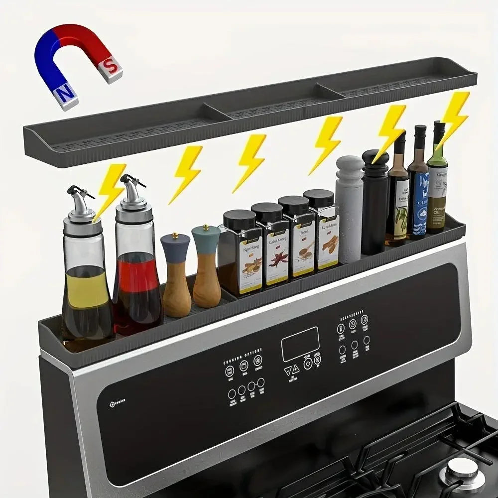 Stovetop Magnetic Spice Rack – Heat-Resistant Space-Saving Organizer