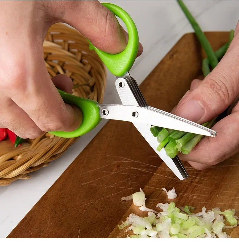 Multipurpose Cutting Shears – 3/5 Layer Herb Stripper Kitchen Scissors