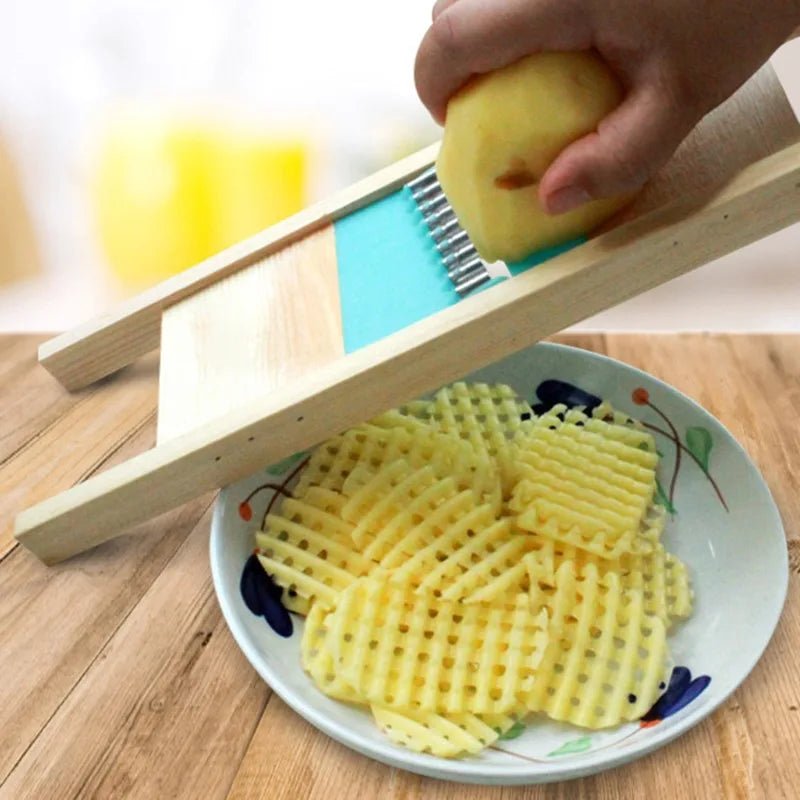 Stainless Wooden Vegetable Cutter