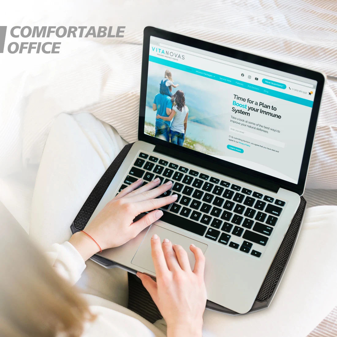 Laptop Cooling Pad – 12-17 Inch Cooler Stand with 5 Quiet Fans